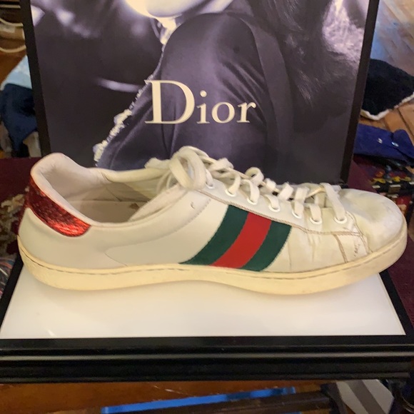 Gucci White snake low Ace sneakers size 9.5 - Picture 5 of 9